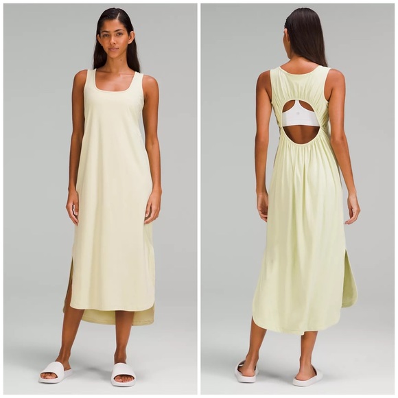 NWT Pima Cotton Open-Back Midi Dress - Picture 2 of 7